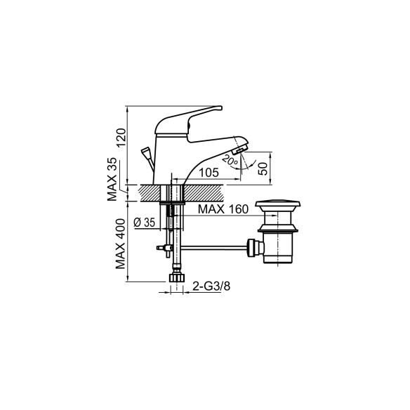 Смесител за умивалник rodas - 2