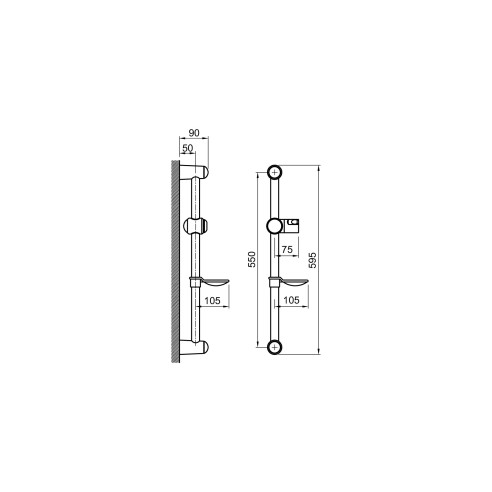 Тръбно окачване за душ rodas - 2