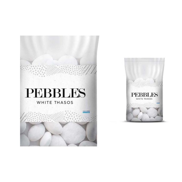 Камъчета за декорация 3-6 см Pebbles White Thasos AKROLITHOS - на кг
