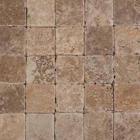 Плочи Travertine Gea Tumbled 10x10 cm AKROLITHOS - на кв. м - 1