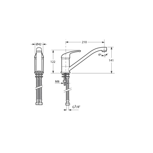Смесител за кухня стоящ ares - 2