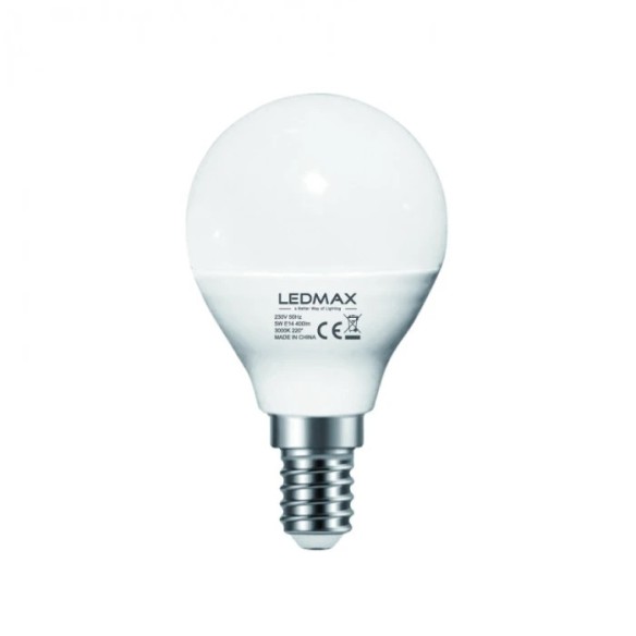 LED Крушка 5W G45 230V/50HZ /Е14/80Lm/W 3000K RA80 IP20 CE/EMC