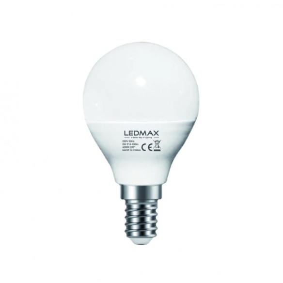 LED Крушка 5W G45 230V/50HZ /Е14/80Lm/W 4000K RA80 IP20 CE/EMC