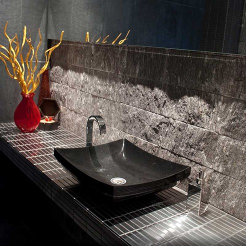 Умивалник Washbasin SC Black 40x46x14 cm AKROLITHOS - 2