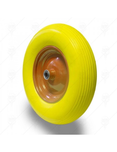 Колело за количка 360мм PU джанта жълто PREMIUMFIX - 1