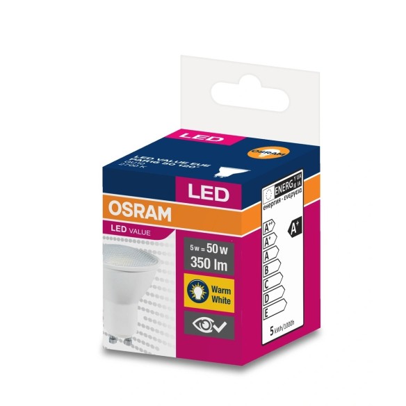 LED крушка OSRAM PAR16 4,5W, 120°, 350lm, 230V, 2700K, GU10