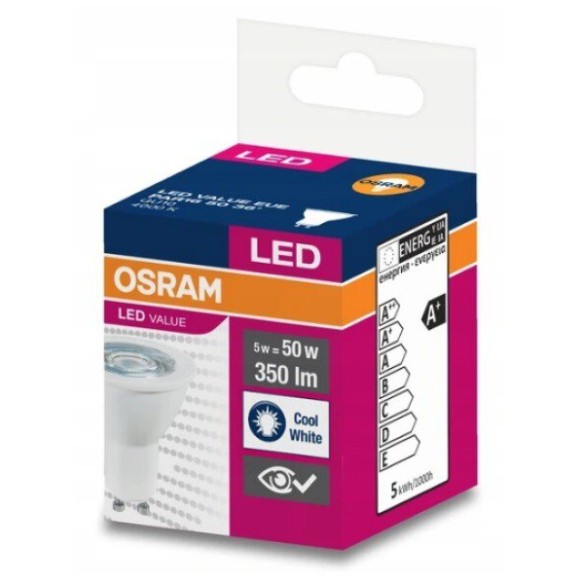 LED крушка OSRAM PAR16 5W, 350lm, 230V, 4000K, GU10