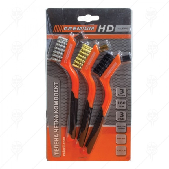 Телени четки с двукомпонентна дръжка 3бр PREMIUM HD - 2