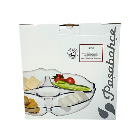 Плато за сервиране 4 части 25 см Basic PASABAHCE ➤ топ цена ➤ dshome.bg