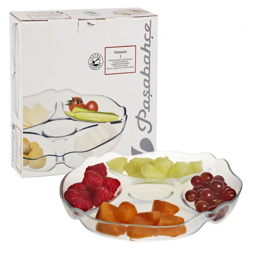 Плато за сервиране 4 части 25 см Basic PASABAHCE ➤ топ цена ➤ dshome.bg