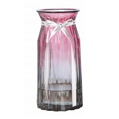 Стъклена ваза с панделка 23 см Mini FLOWERPLUS ➤ топ цена ➤ dshome.bg
