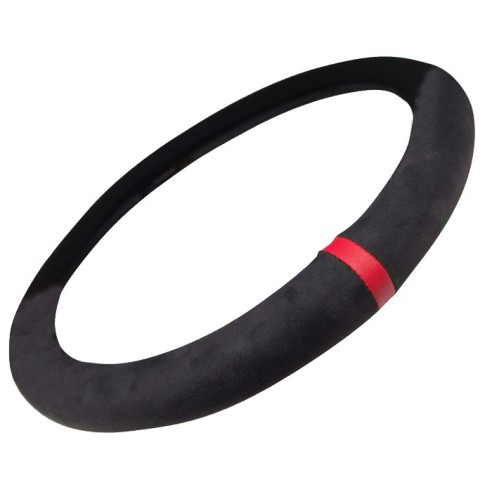 Калъф за волан 38 см велур черно с червено BOSS ➤ топ цена ➤ dshome.bg