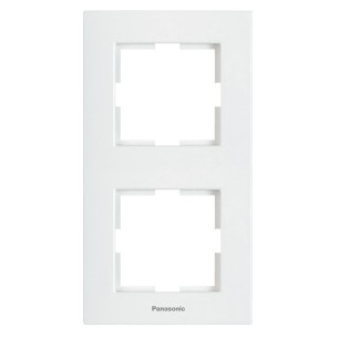 Двойна вертикална рамка Karre Plus бяла PANASONIC - 1