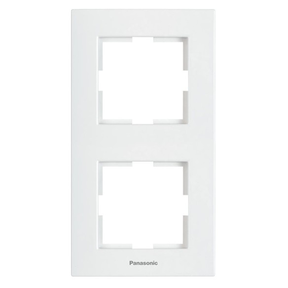 Двойна вертикална рамка Karre Plus бяла PANASONIC - 1