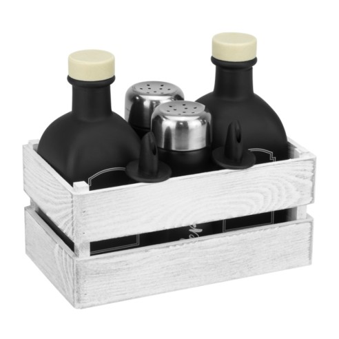 Оливерник в бяла дървена касетка 5 части Old Fashioned HORECANO ➤ топ цена ➤ dshome.bg