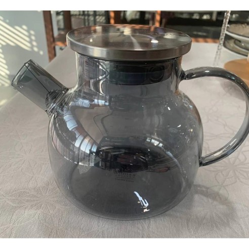 Стъклен чайник с метални цедка и капак 1 л ➤ топ цена ➤ dshome.bg