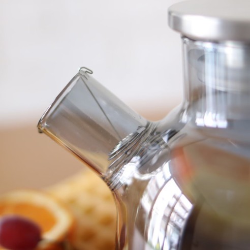 Стъклен чайник с метални цедка и капак 1 л ➤ топ цена ➤ dshome.bg