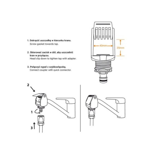 Универсален конектор за смесител макс. 40 мм Black Line BRADAS ➤ топ цена ➤ dshome.bg