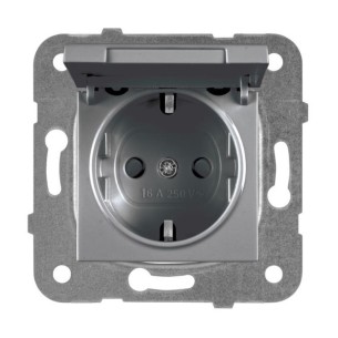 Контакт механизъм+капак Karre Plus тъмносив PANASONIC - 1