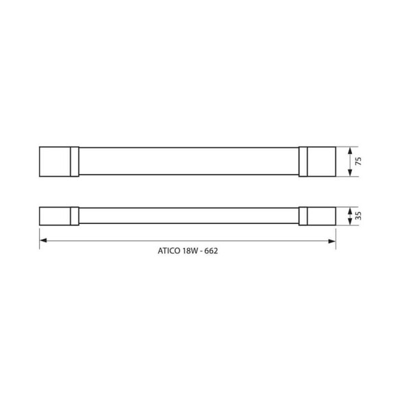 LED осветително тяло Аtico 18 W 60 см 6400 K IP65 VIVALUX ➤ топ цена ➤ dshome.bg