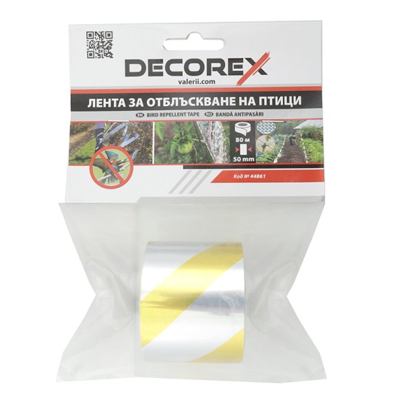 Лента за отблъскване на птици 50 мм x 80 м DECOREX ➤ топ цена ➤ dshome.bg