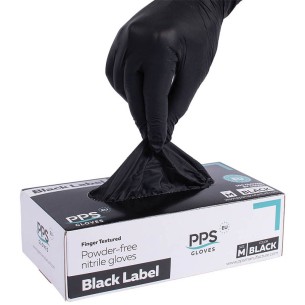 Нитрилни ръкавици без пудра черни XL Black Label ➤ топ цена ➤ dshome.bg