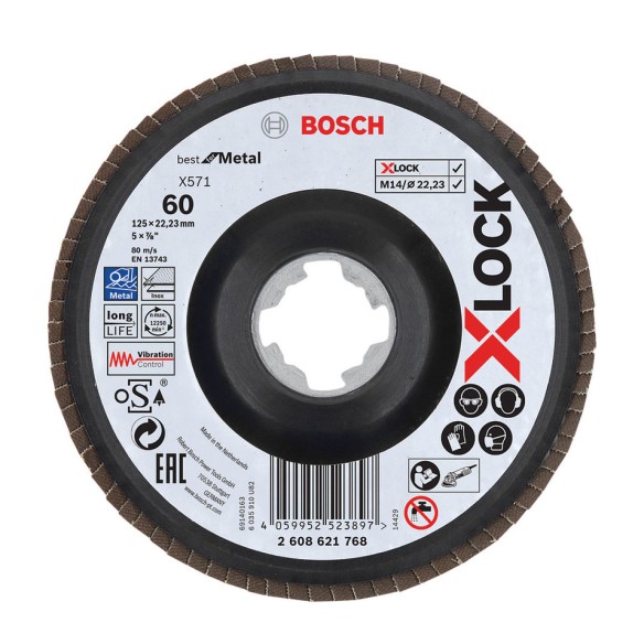 Ламелен диск ∅125 мм G60 X-LOCK BOSCH ➤ топ цена ➤ dshome.bg
