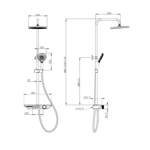 Душ система със стъклена поставка Роял ICT 6234C INTER CERAMIC ➤ топ цена ➤ dshome.bg