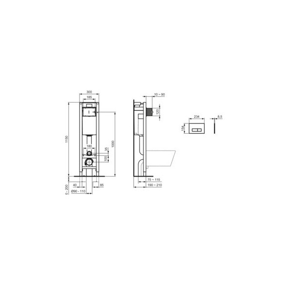 Структура за вграждане с бутон Е2332AA IDEAL STANDARD + тоалетна чиния Скала ➤ топ цена ➤ dshome.bg