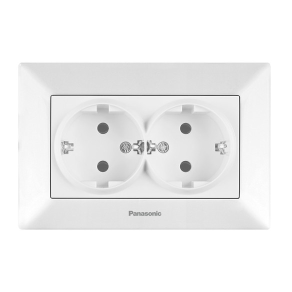 Двоен ел. контакт 16А Arkedia Slim бял PANASONIC - 1