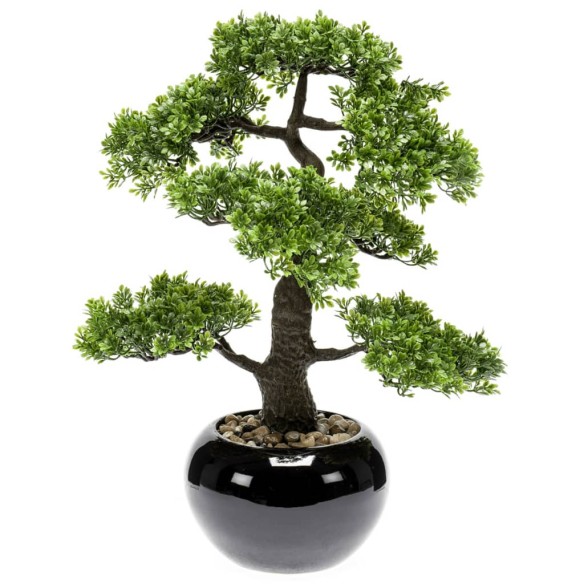 Emerald Изкуствен фикус мини бонсай, зелен, 47 см, 420006