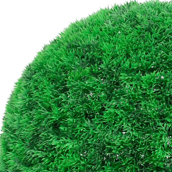 Изкуствени топки от чемшир с LED светлини 2 бр. зелени 45 см
