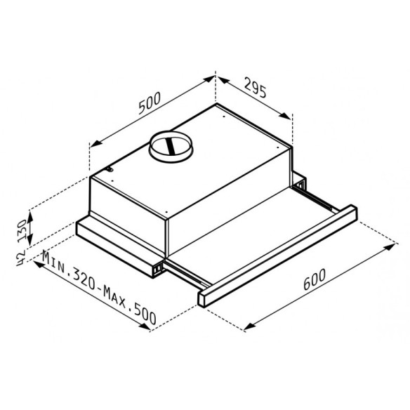 Плъзгащ абсорбатор за вграждане 60 см Power Slim PYRAMIS ➤ топ цена ➤ dshome.bg