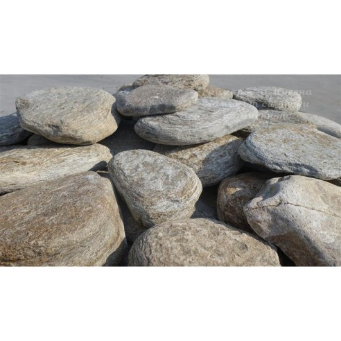 Декоративен речен плосък камък сив ➤ топ цена ➤ dshome.bg