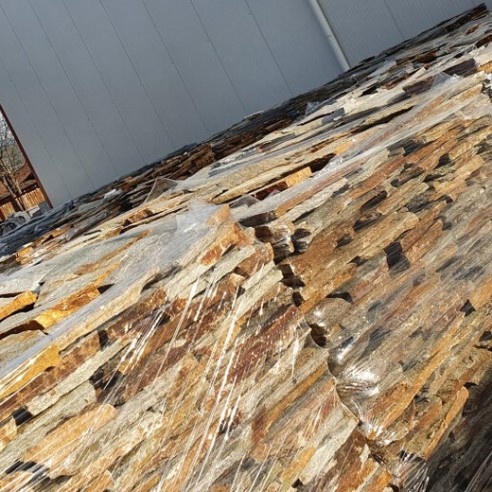 Облицовка от дребни плочи от Сребрист гнайс Металик ➤ топ цена ➤ dshome.bg