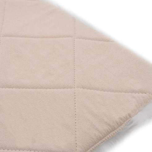 Подложки за столове, 2 бр, бели, 40x40 см, естествена овча кожа