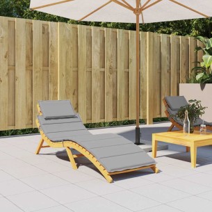 Шалте за шезлонг, сиво, 186x58x4 см, Оксфорд плат