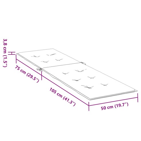 Възглавница за стол шезлонг зелена (75+105)x50x4 см