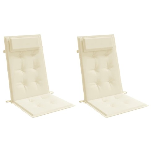 Възглавници за столове с облегалка 2 бр кремави Оксфорд плат