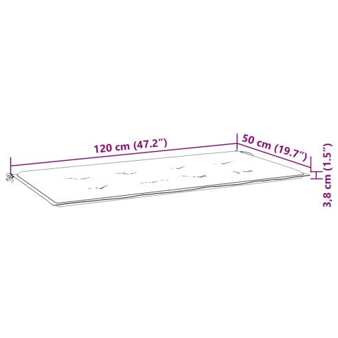 Възглавница за пейка кралско синьо 120x50x4 см Оксфорд плат
