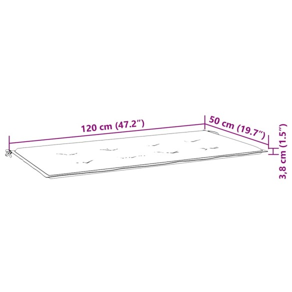 Възглавница за пейка кралско синьо 120x50x4 см Оксфорд плат
