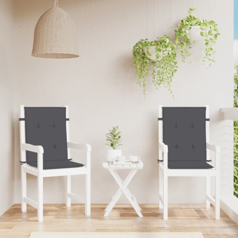 Възглавници за столове 2 бр меланж антрацит 100x50x4 см плат