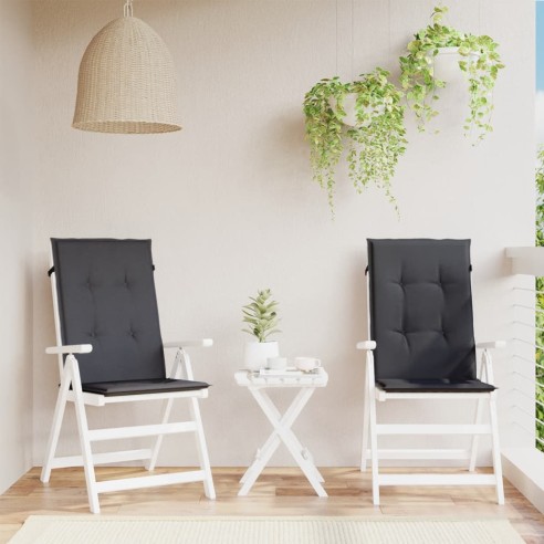 Възглавници за стол 2 бр меланж антрацит 120x50x4 см плат