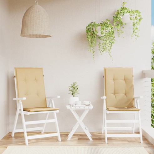 Възглавници за стол 2 бр меланж бежови 120x50x4 см плат