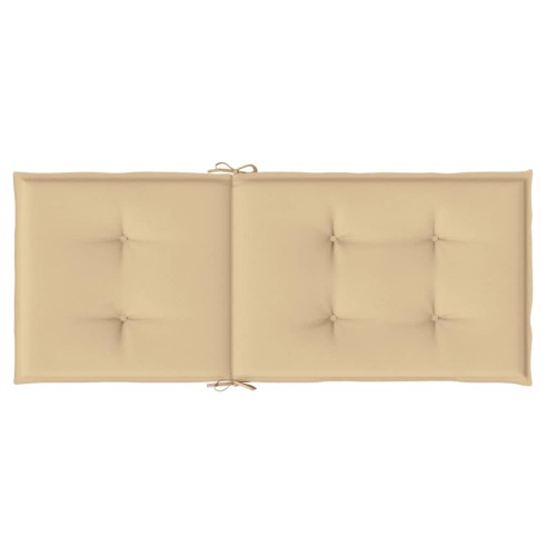 Възглавници за стол 2 бр меланж бежови 120x50x4 см плат