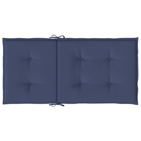 Възглавници за столове с ниска облегалка 2 бр нейви син плат