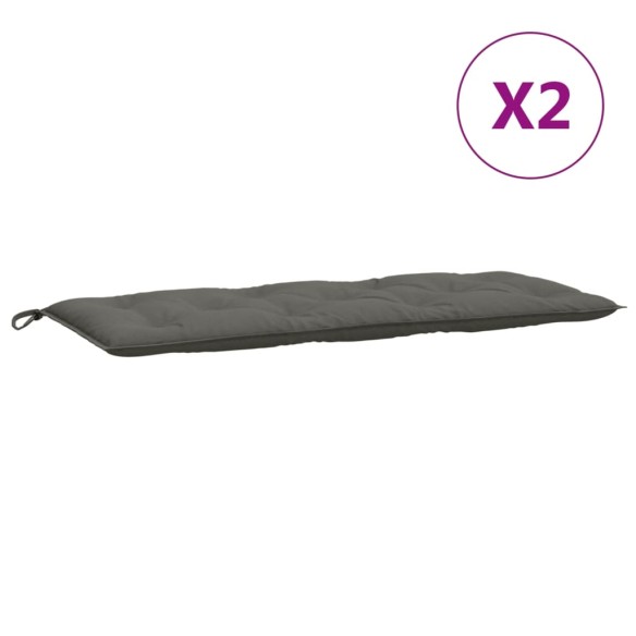 Възглавници за градински пейки 2бр меланж тъмносиви 120x50x7 см