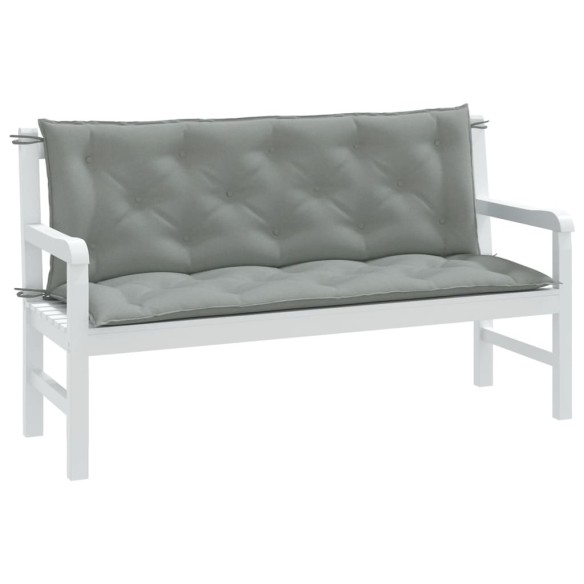 Възглавници за градински пейки 2 бр меланж сив 150x50x7 см