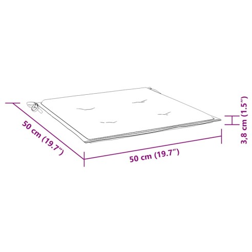 Възглавници за градински стол 2 бр синьо и бяло 50x50x4 см плат