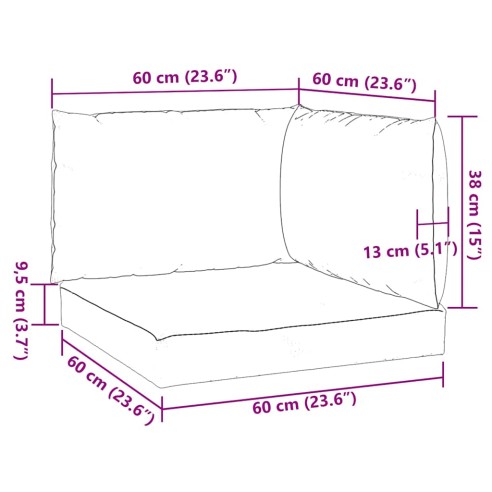 Палетни възглавници, 3 бр, антрацит, Оксфорд плат